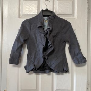 Y2K Tabitha Anthropologie Cotton Ruffle Jacket Blazer